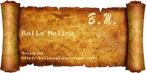 Balla Melina névjegykártya